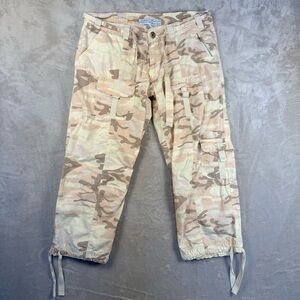 Y2K Pacific Girl Desert Camo Cargo Pants Large Beige Utility 2000s